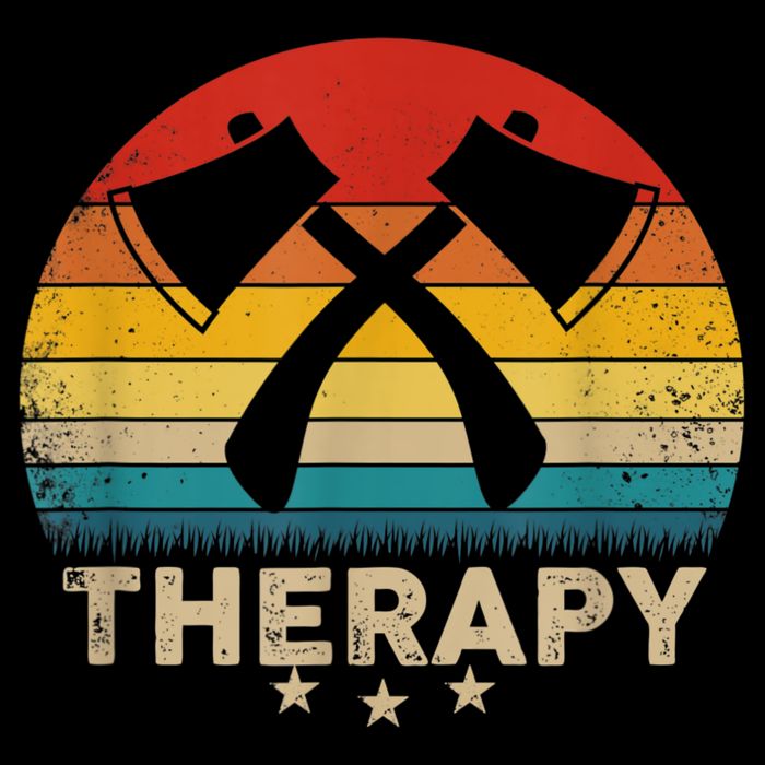Vintage Axe Throwing Therapy Silhouette Retro Sunset Cooling Performance Crew T-Shirt