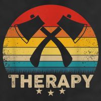 Vintage Axe Throwing Therapy Silhouette Retro Sunset Beanie