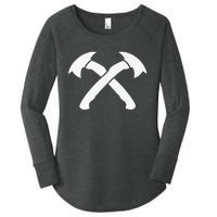 Vintage Axe Throwing Retro Crossed Hatchets For Men Thrower Women's Perfect Tri Tunic Long Sleeve Shirt