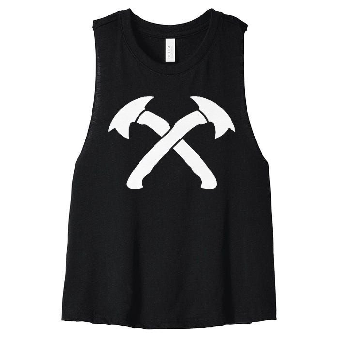 Vintage Axe Throwing Retro Crossed Hatchets For Men Thrower Women's Racerback Cropped Tank