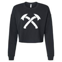 Vintage Axe Throwing Retro Crossed Hatchets For Men Thrower Cropped Pullover Crew