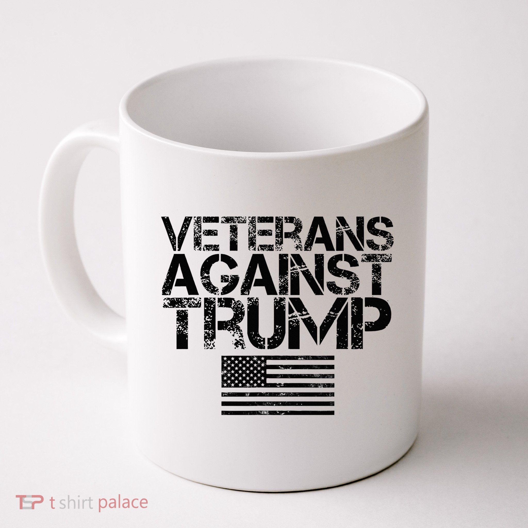 Veterans Against Trump Vintage Patriotic Flag Protest Mug