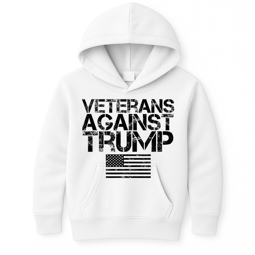 Veterans Against Trump Vintage Patriotic Flag Protest Kids Hoodie