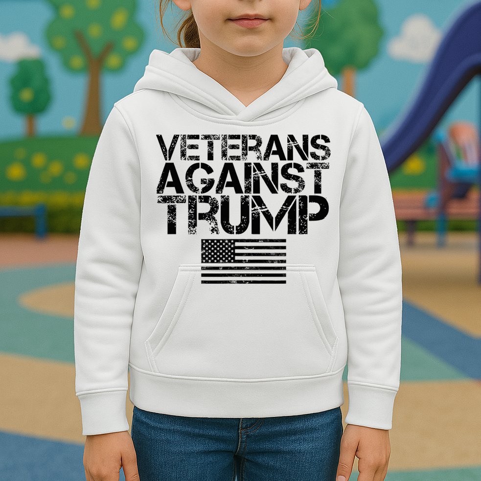 Veterans Against Trump Vintage Patriotic Flag Protest Kids Hoodie