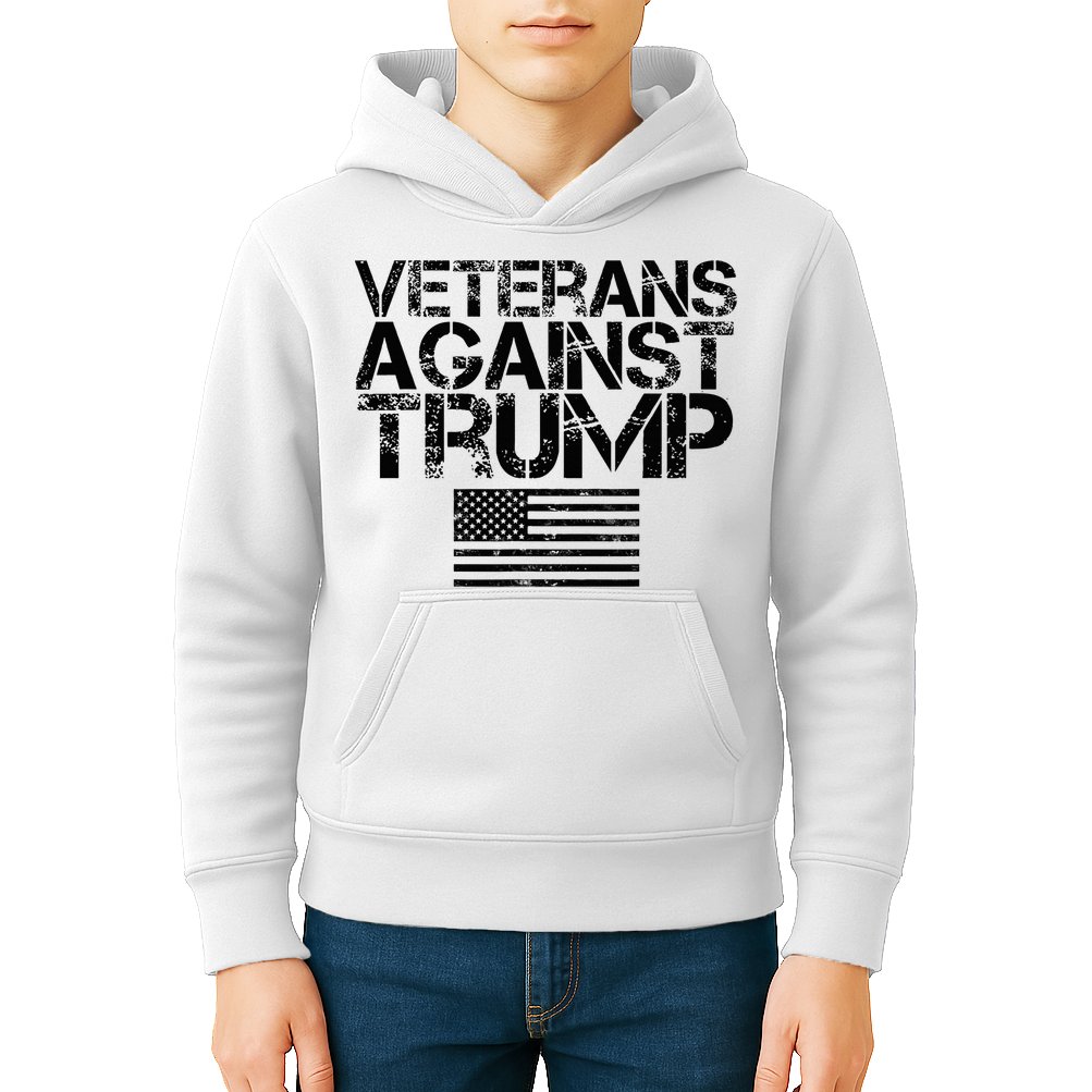 Veterans Against Trump Vintage Patriotic Flag Protest Kids Hoodie