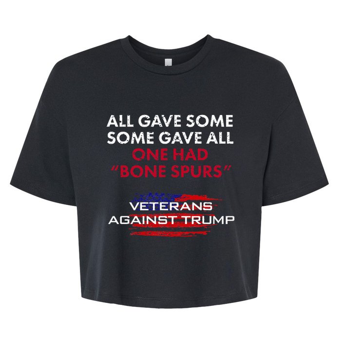 Veterans Anti Trump Draft Dodger Bone Spurs For Vets Bella+Canvas Jersey Crop Tee