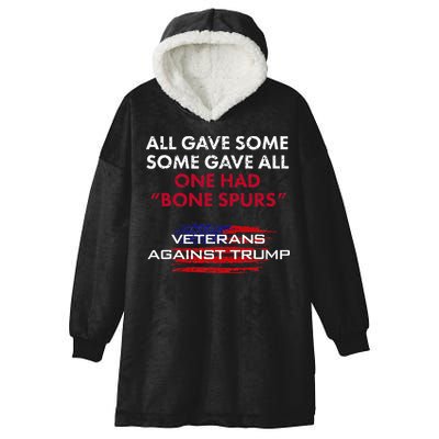 Veterans Anti Trump Draft Dodger Bone Spurs For Vets Hooded Wearable Blanket