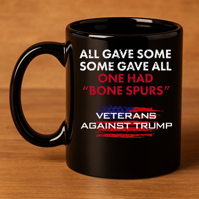 Veterans Anti Trump Draft Dodger Bone Spurs For Vets 11oz C Handle Ceramic Mug