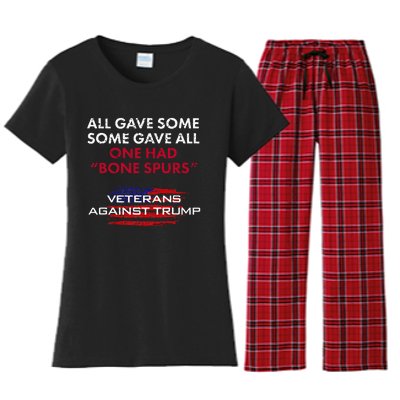 Veterans Anti Trump Draft Dodger Bone Spurs For Vets Women's Flannel Pajama Set