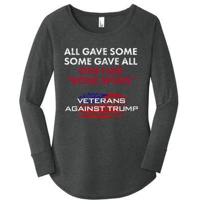 Veterans Anti Trump Draft Dodger Bone Spurs For Vets Women's Perfect Tri Tunic Long Sleeve Shirt