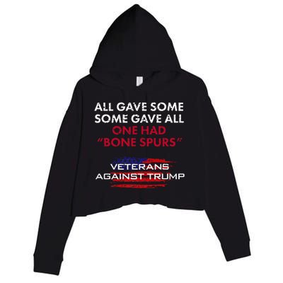 Veterans Anti Trump Draft Dodger Bone Spurs For Vets Crop Fleece Hoodie