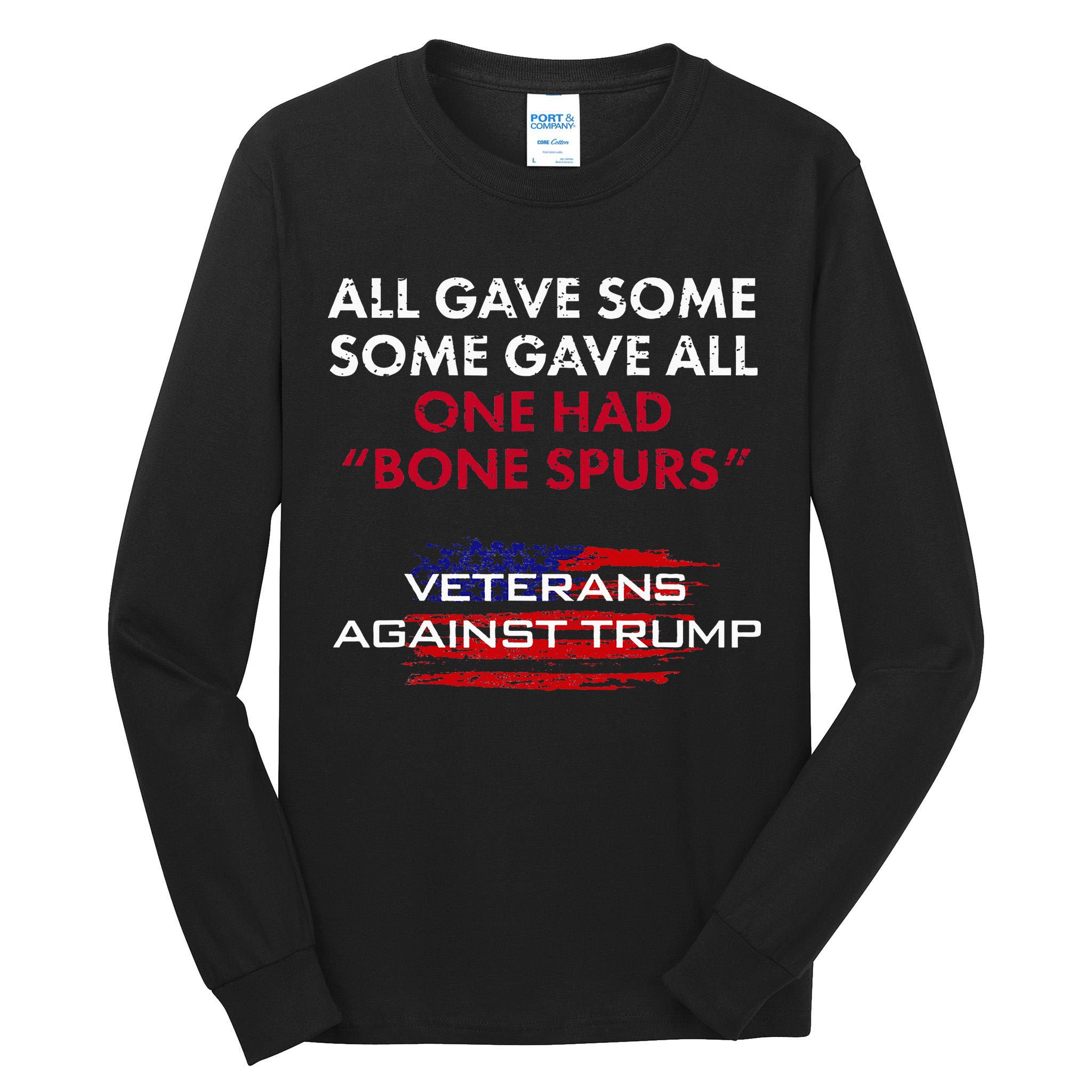 Veterans Anti Trump Draft Dodger Bone Spurs For Vets Tall Long Sleeve T-Shirt