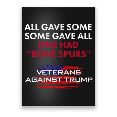 Veterans Anti Trump Draft Dodger Bone Spurs For Vets Poster