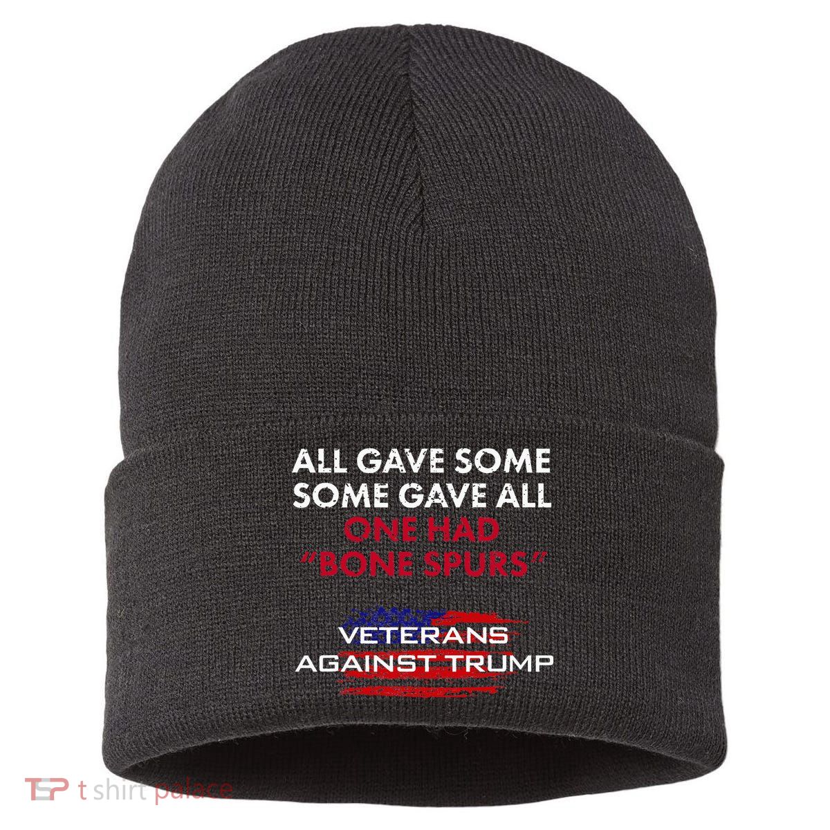 Veterans Anti Trump Draft Dodger Bone Spurs For Vets Sustainable Knit Beanie