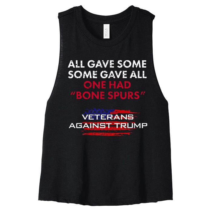 Veterans Anti Trump Draft Dodger Bone Spurs For Vets Women's Racerback Cropped Tank