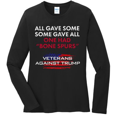 Veterans Anti Trump Draft Dodger Bone Spurs For Vets Ladies Long Sleeve Shirt