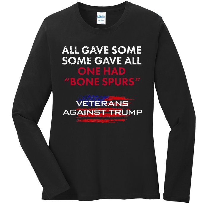 Veterans Anti Trump Draft Dodger Bone Spurs For Vets Ladies Long Sleeve Shirt