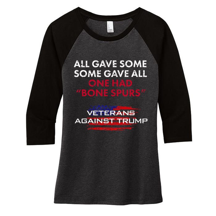 Veterans Anti Trump Draft Dodger Bone Spurs For Vets Women's Tri-Blend 3/4-Sleeve Raglan Shirt