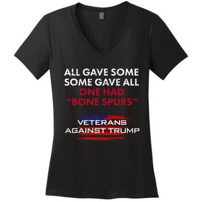 Veterans Anti Trump Draft Dodger Bone Spurs For Vets Women's V-Neck T-Shirt