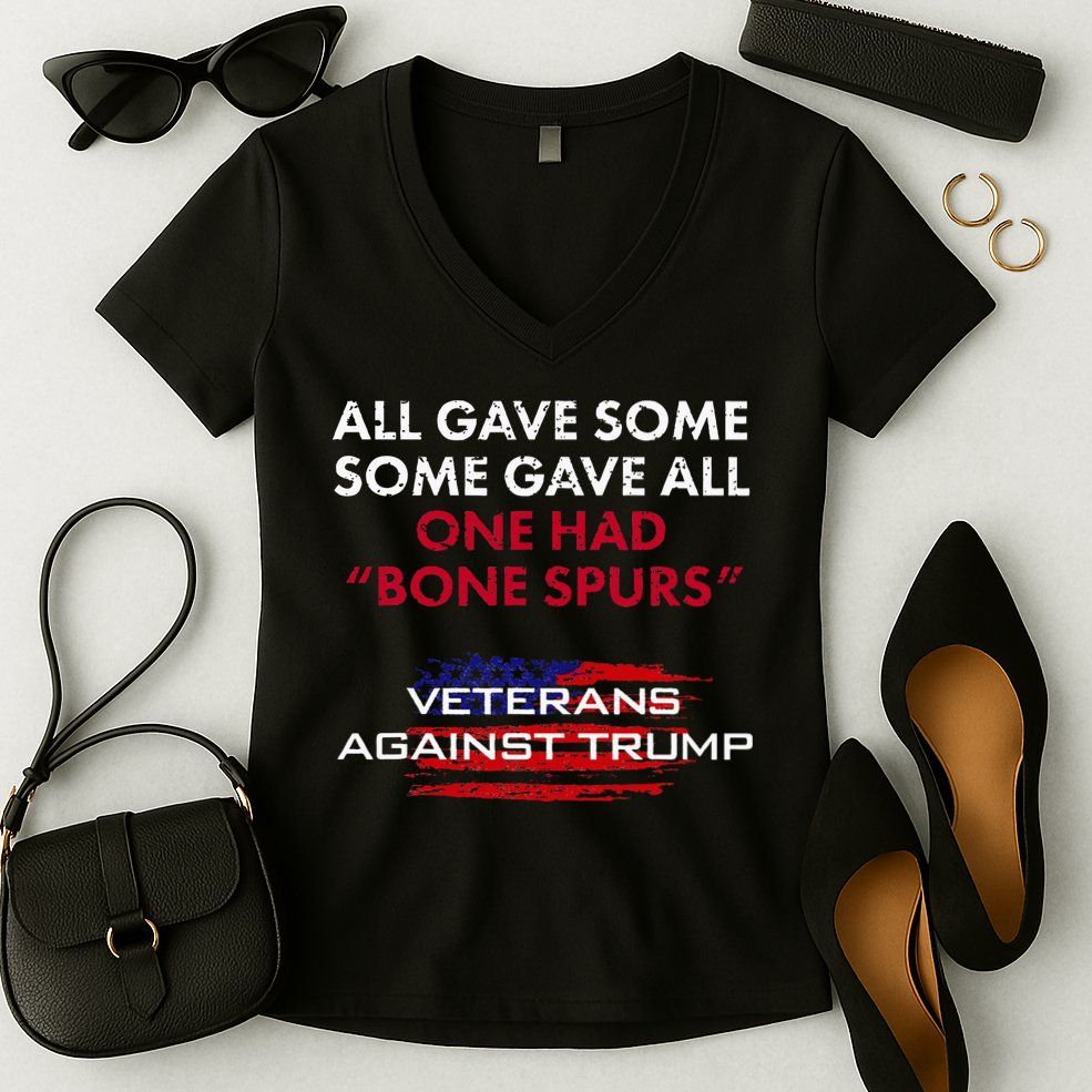 Veterans Anti Trump Draft Dodger Bone Spurs For Vets Women's V-Neck T-Shirt