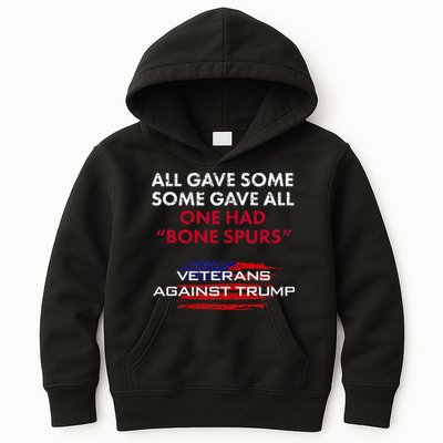 Veterans Anti Trump Draft Dodger Bone Spurs For Vets Kids Hoodie