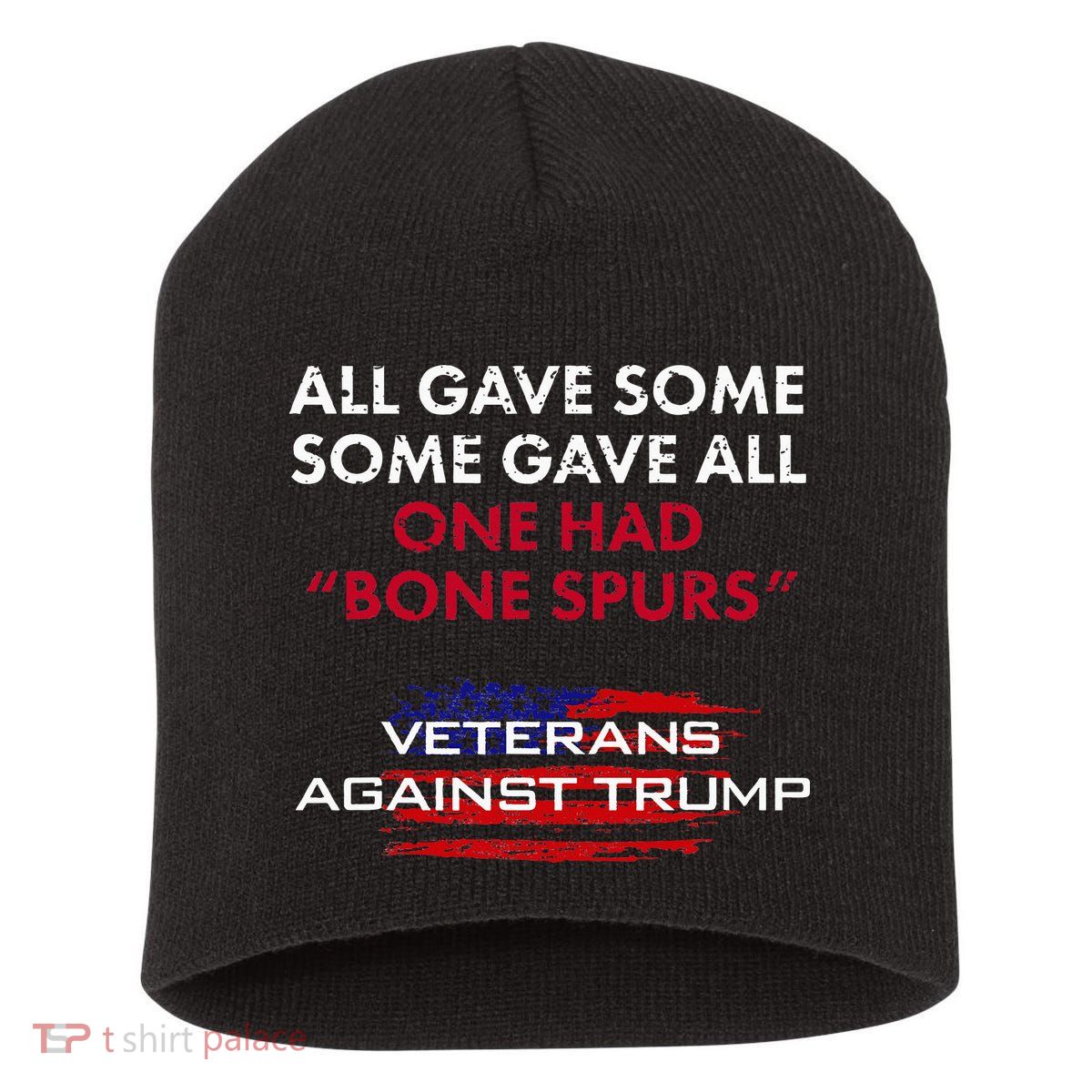 Veterans Anti Trump Draft Dodger Bone Spurs For Vets Short Acrylic Beanie