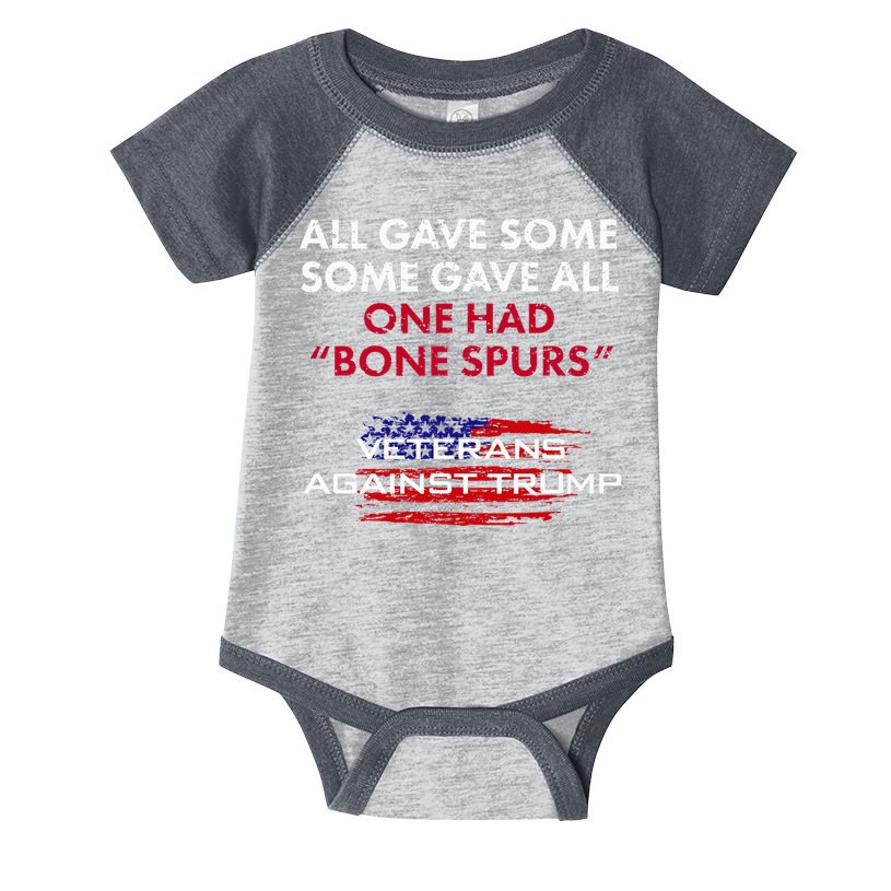 Veterans Anti Trump Draft Dodger Bone Spurs For Vets Infant Baby Jersey Bodysuit