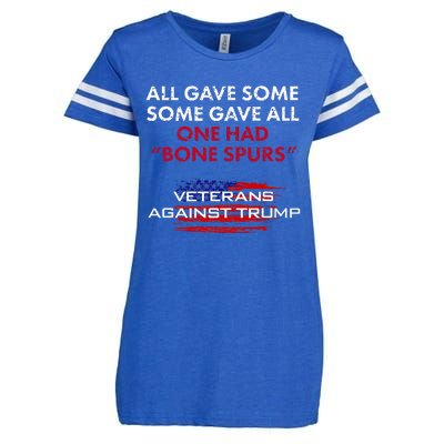 Veterans Anti Trump Draft Dodger Bone Spurs For Vets Enza Ladies Jersey Football T-Shirt