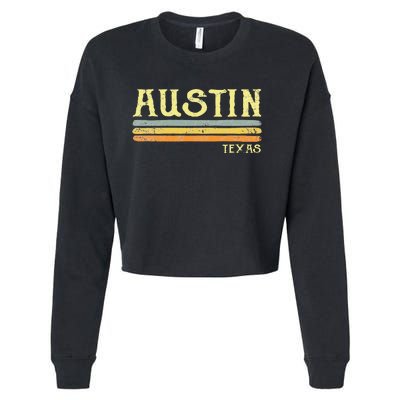 Vintage Austin Texas Tx Retro Love Gift Souvenir Cropped Pullover Crew