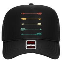 Vintage Arrow Traditional Archery Arrows Bow Hunting Retro High Crown Mesh Back Trucker Hat