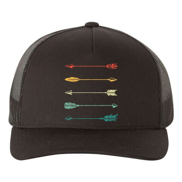 Vintage Arrow Traditional Archery Arrows Bow Hunting Retro Yupoong Adult 5-Panel Trucker Hat