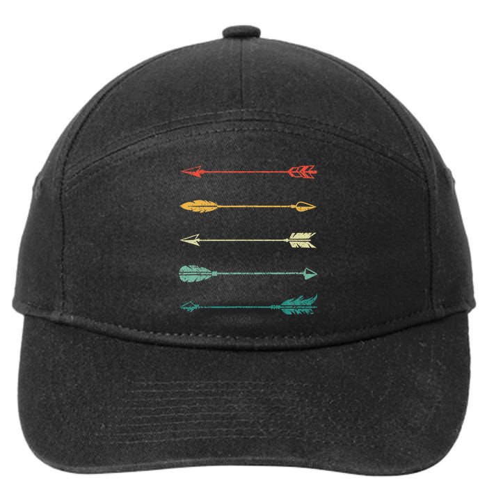 Vintage Arrow Traditional Archery Arrows Bow Hunting Retro 7-Panel Snapback Hat