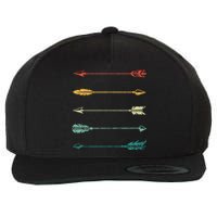 Vintage Arrow Traditional Archery Arrows Bow Hunting Retro Wool Snapback Cap