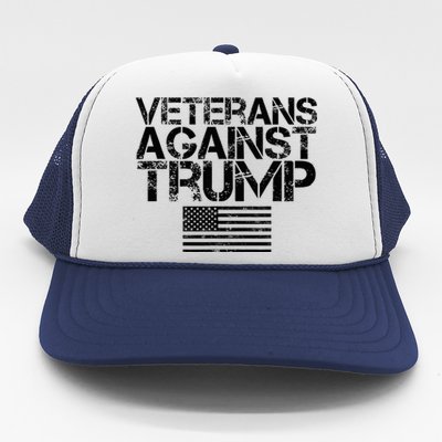 Veterans Against Trump Vintage Patriotic Flag Protest Trucker Hat