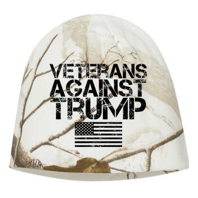 Veterans Against Trump Vintage Patriotic Flag Protest Kati - Camo Knit Beanie