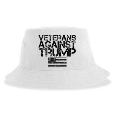 Veterans Against Trump Vintage Patriotic Flag Protest Sustainable Bucket Hat