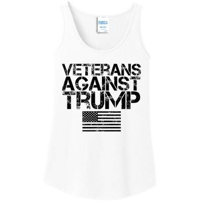 Veterans Against Trump Vintage Patriotic Flag Protest Ladies Essential Tank