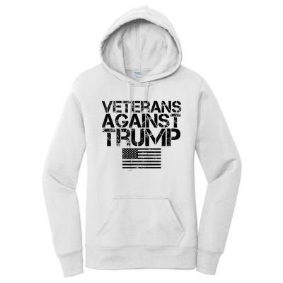 Veterans Against Trump Vintage Patriotic Flag Protest Women's Pullover Hoodie