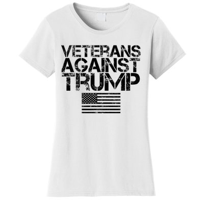 Veterans Against Trump Vintage Patriotic Flag Protest Women's T-Shirt