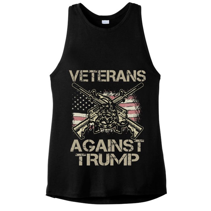Veterans Against Trump Military Anti Trump Vet Ladies PosiCharge Tri-Blend Wicking Tank