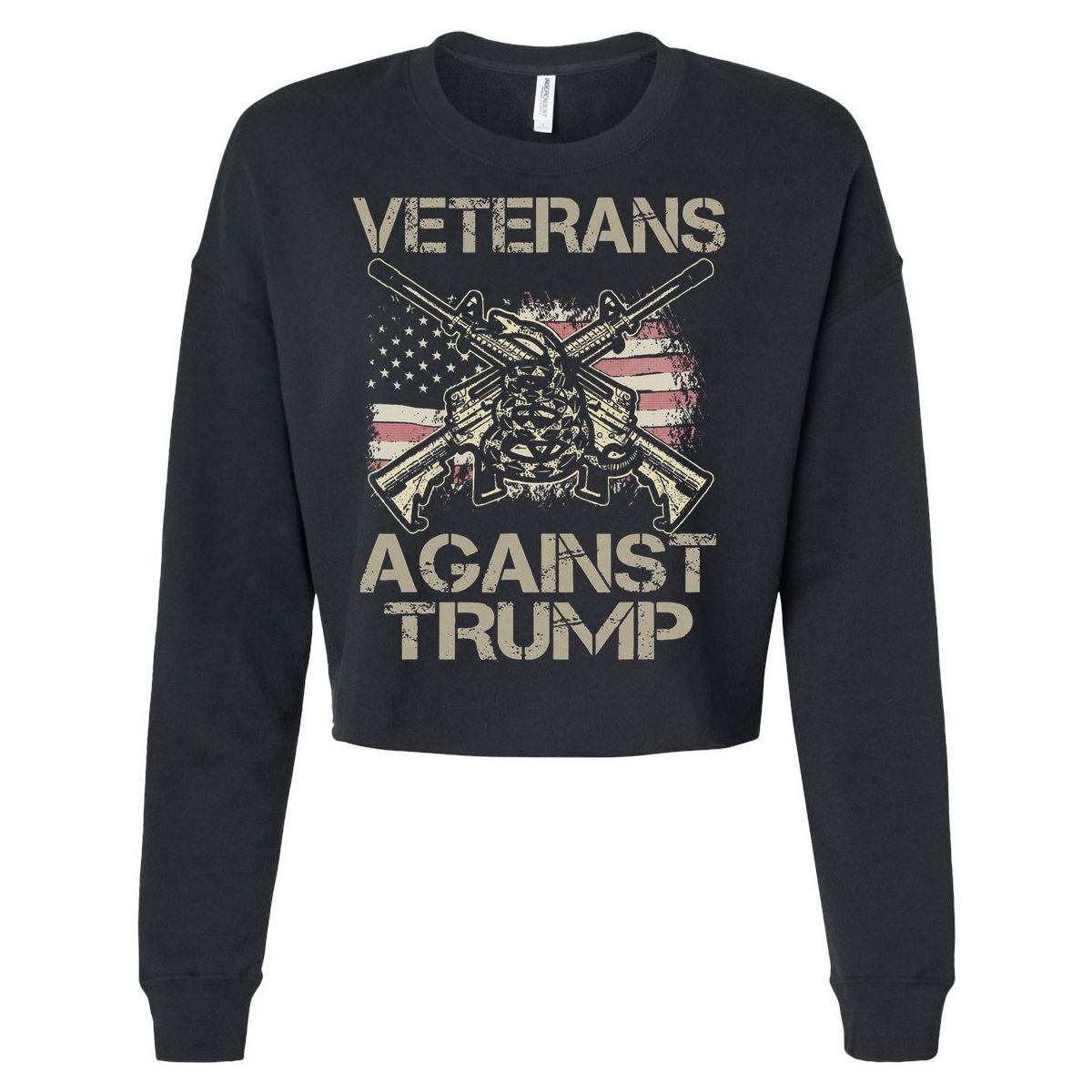 Veterans Against Trump Military Anti Trump Vet Cropped Pullover Crew