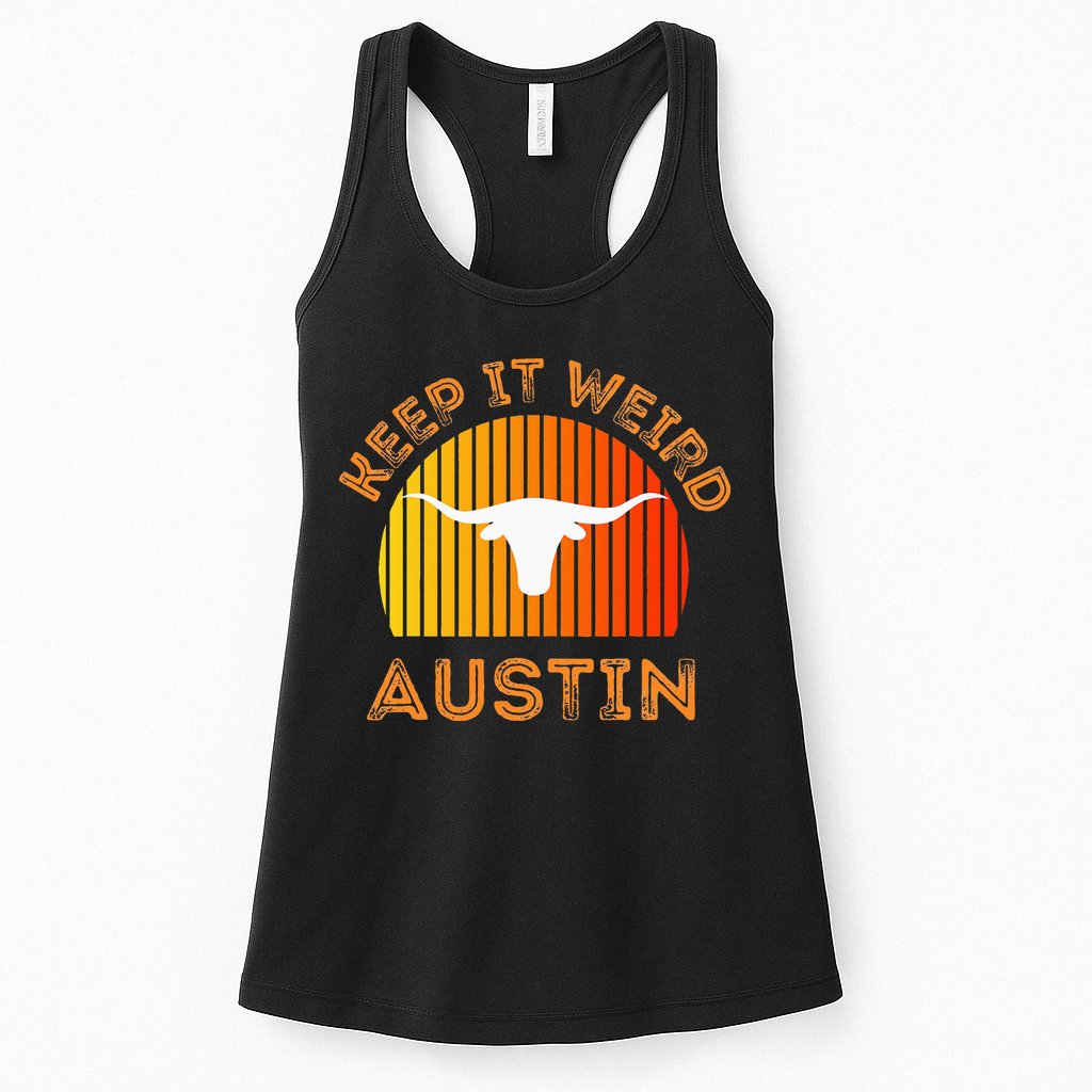 Vintage Austin TX Distressed Keep It Weird Texas Womens Tank Top