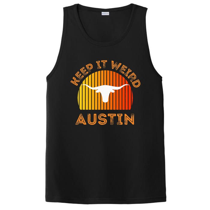 Vintage Austin TX Distressed Keep It Weird Texas PosiCharge Competitor Tank