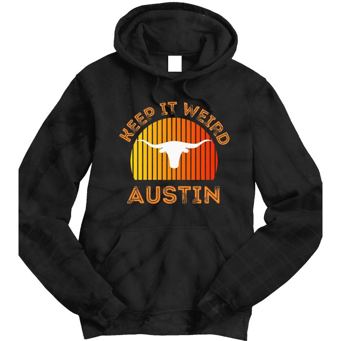 Vintage Austin TX Distressed Keep It Weird Texas Tie Dye Hoodie