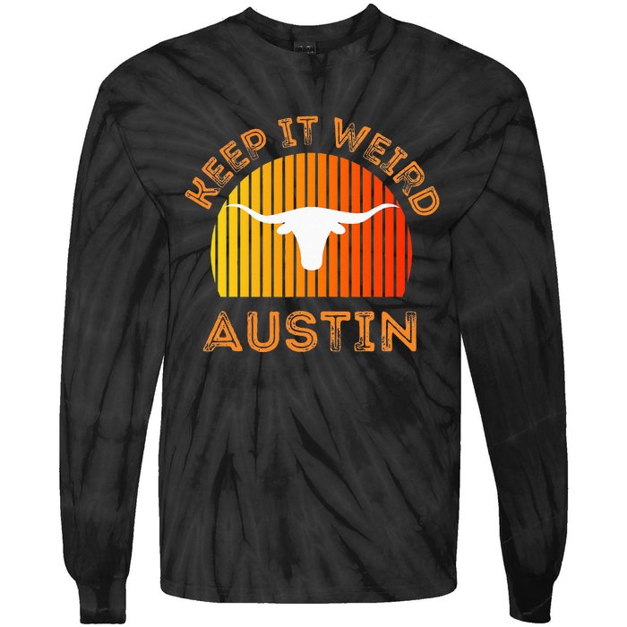 Vintage Austin TX Distressed Keep It Weird Texas Tie-Dye Long Sleeve Shirt