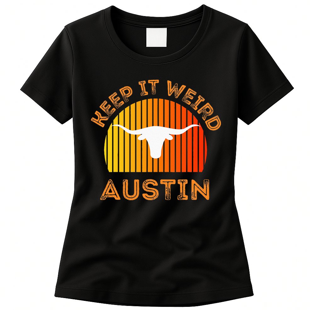 Vintage Austin TX Distressed Keep It Weird Texas Womens T-Shirt