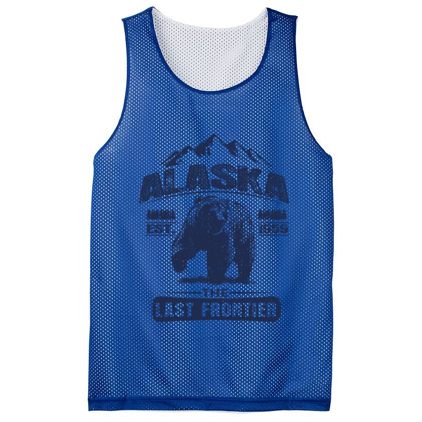 Vintage Alaska The Last Frontier Bear Alaska Gift Mesh Reversible Basketball Jersey Tank