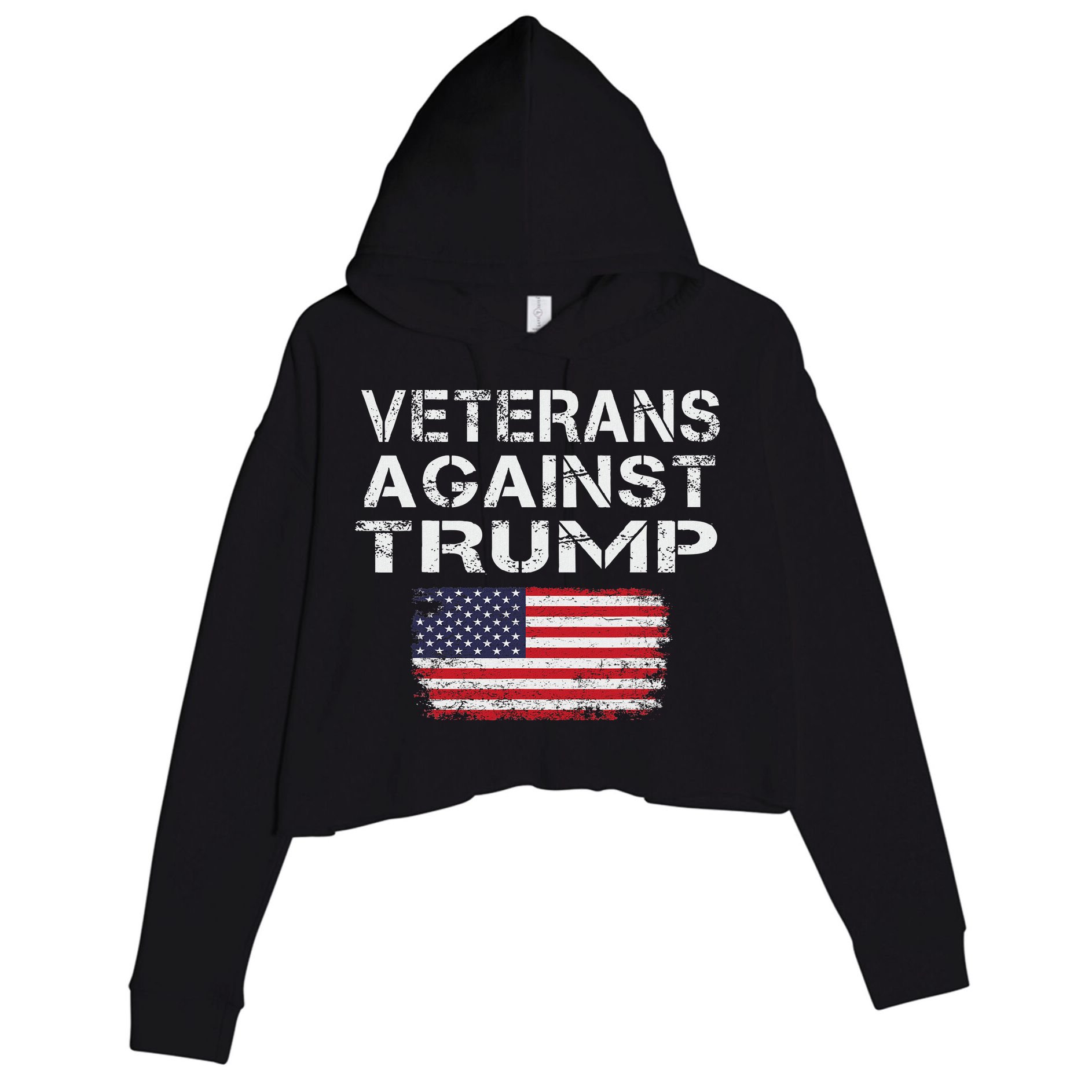 Veterans Against Trump Military Vets Oppose Trump Crop Fleece Hoodie