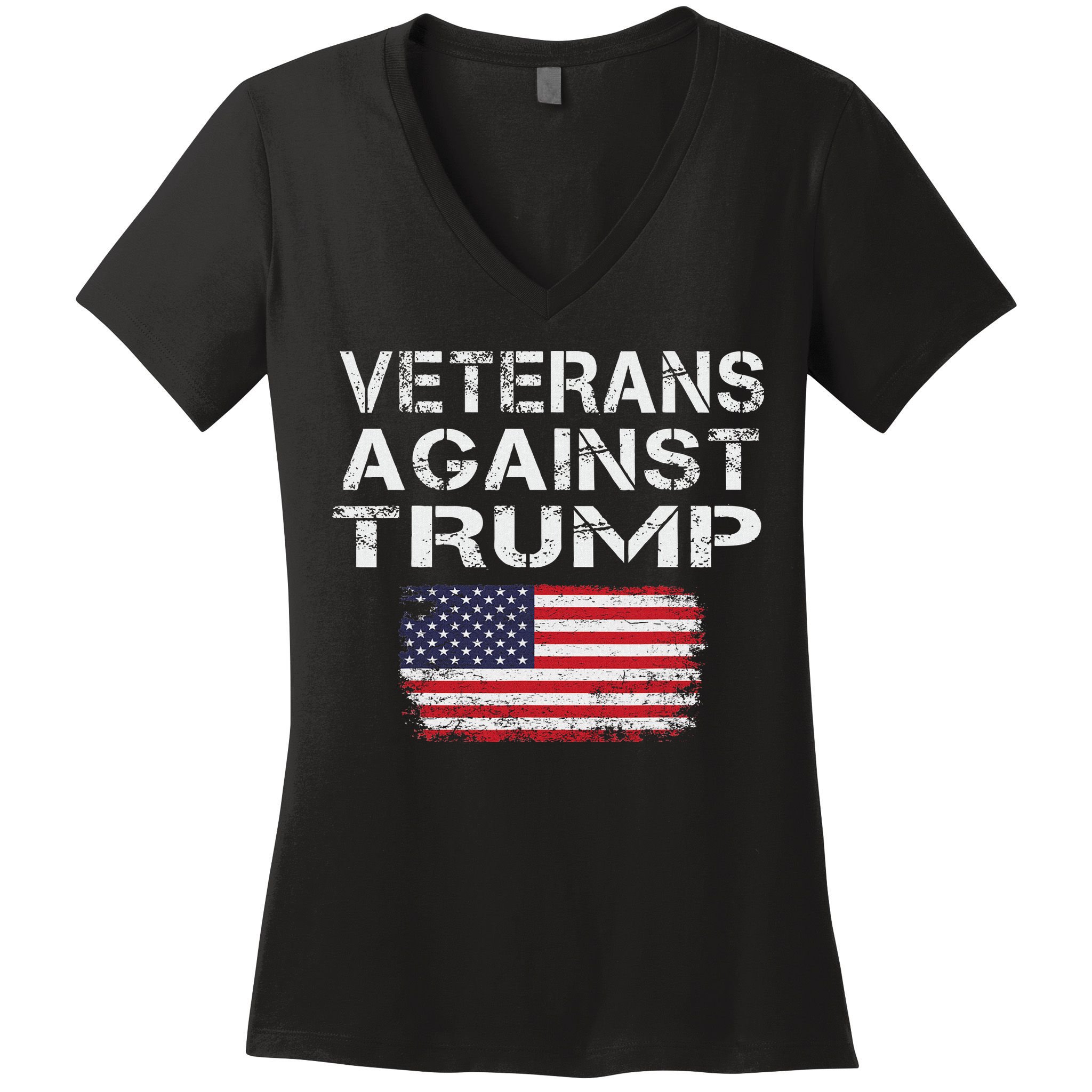 Veterans Against Trump Military Vets Oppose Trump Women's V-Neck T-Shirt