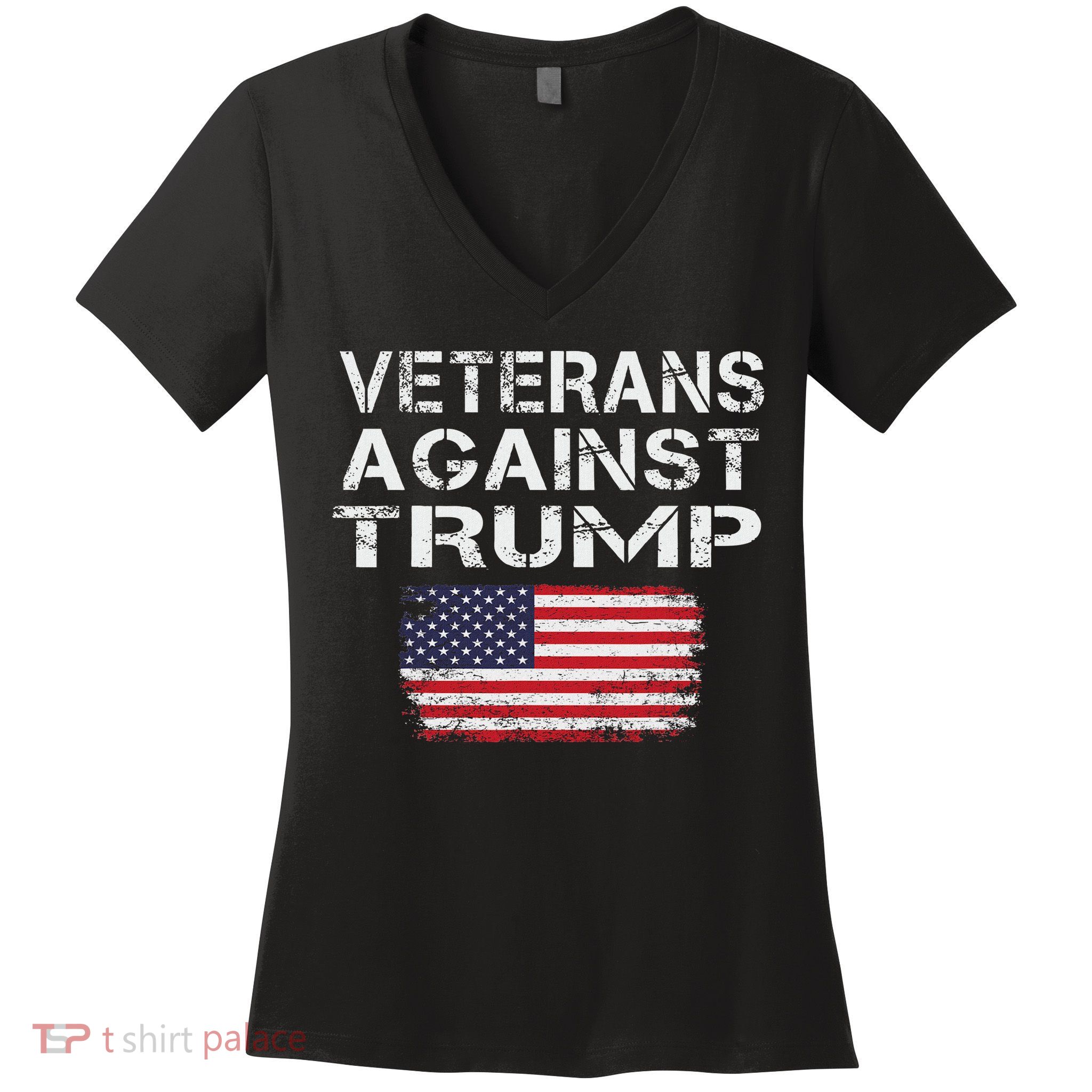 Veterans Against Trump Military Vets Oppose Trump Women's V-Neck T-Shirt
